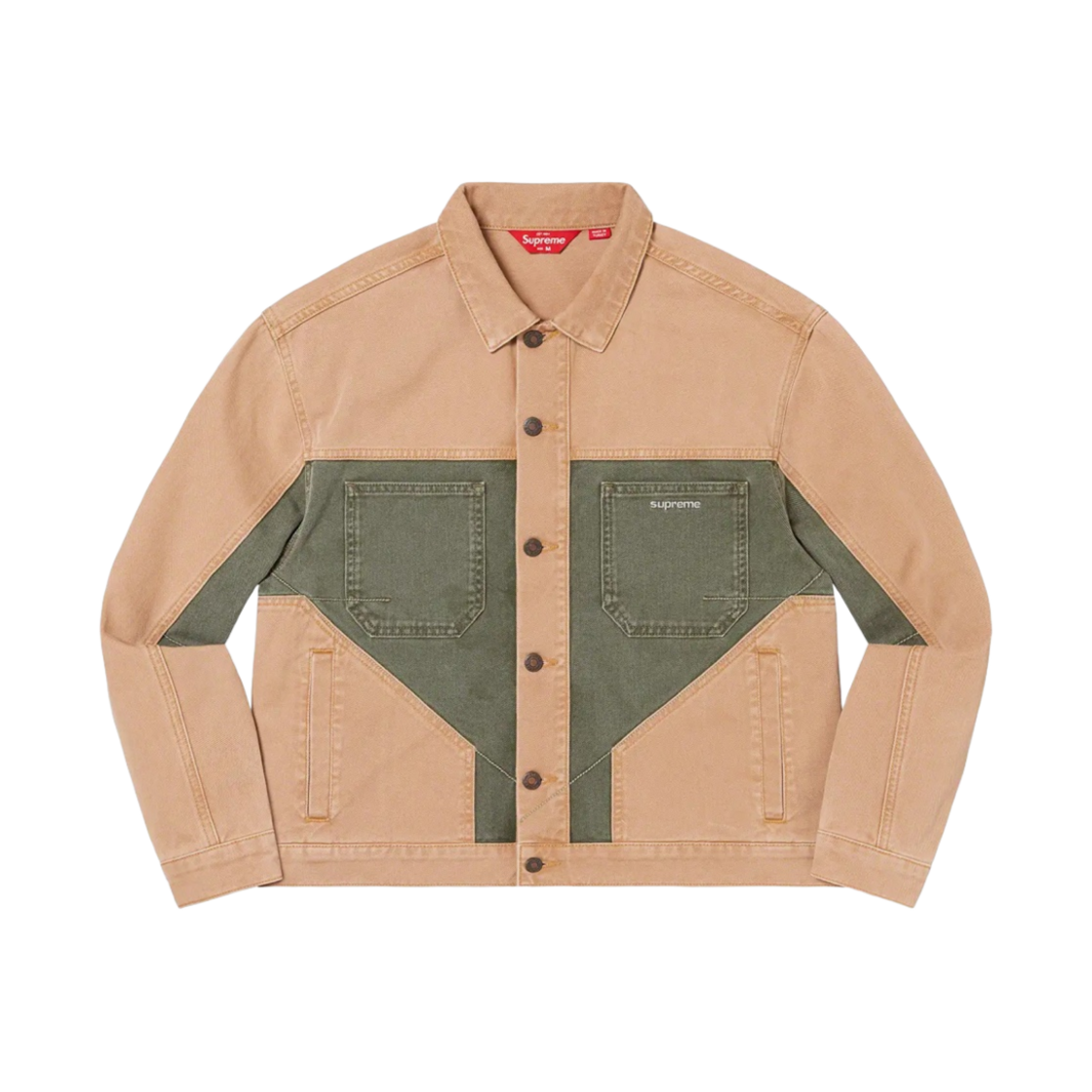 슈프림 투톤 패널드 데님 자켓 브라운 - 22FW