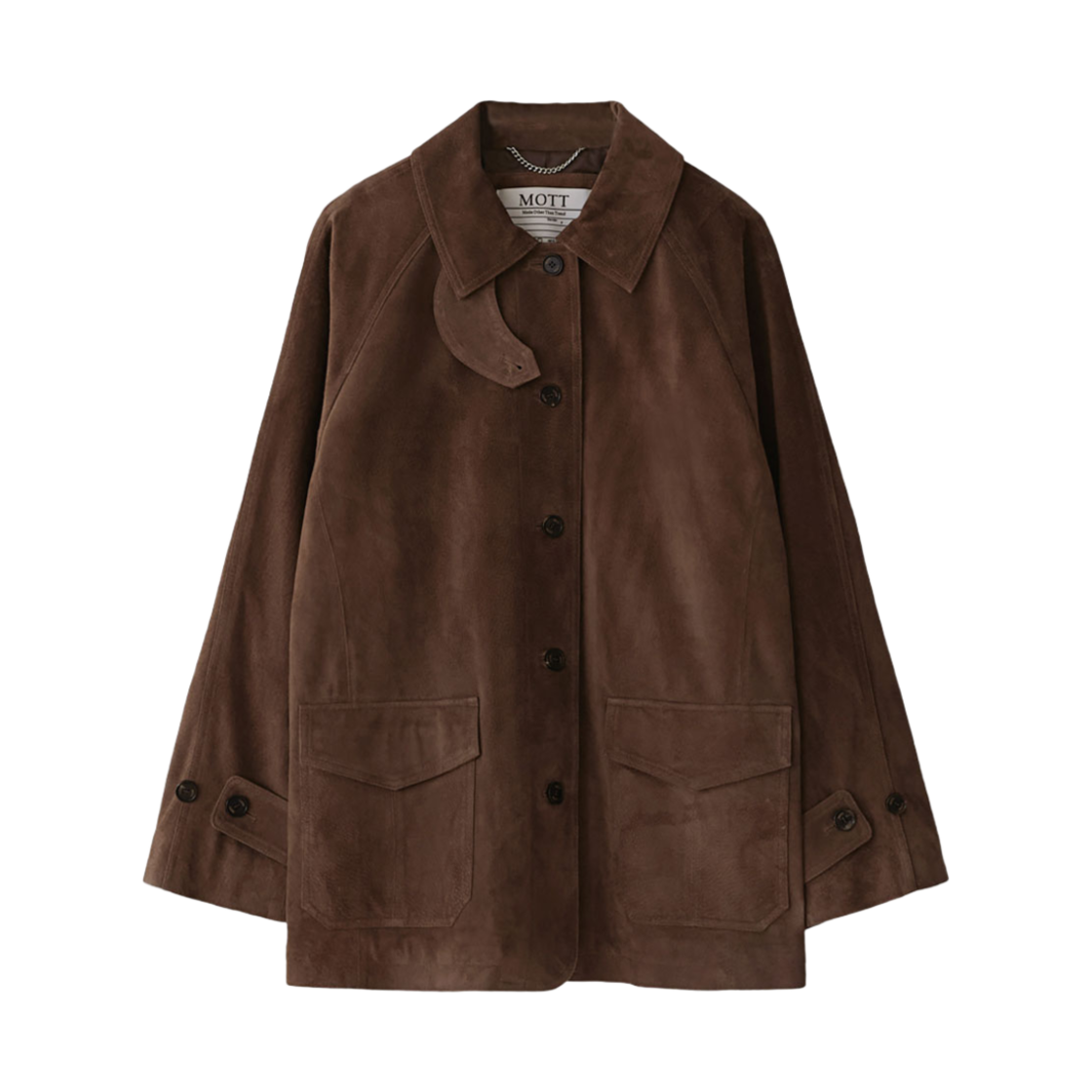MT 2DW LSJK BW F SH_01 Mott Real Suede Half Jacket Brown