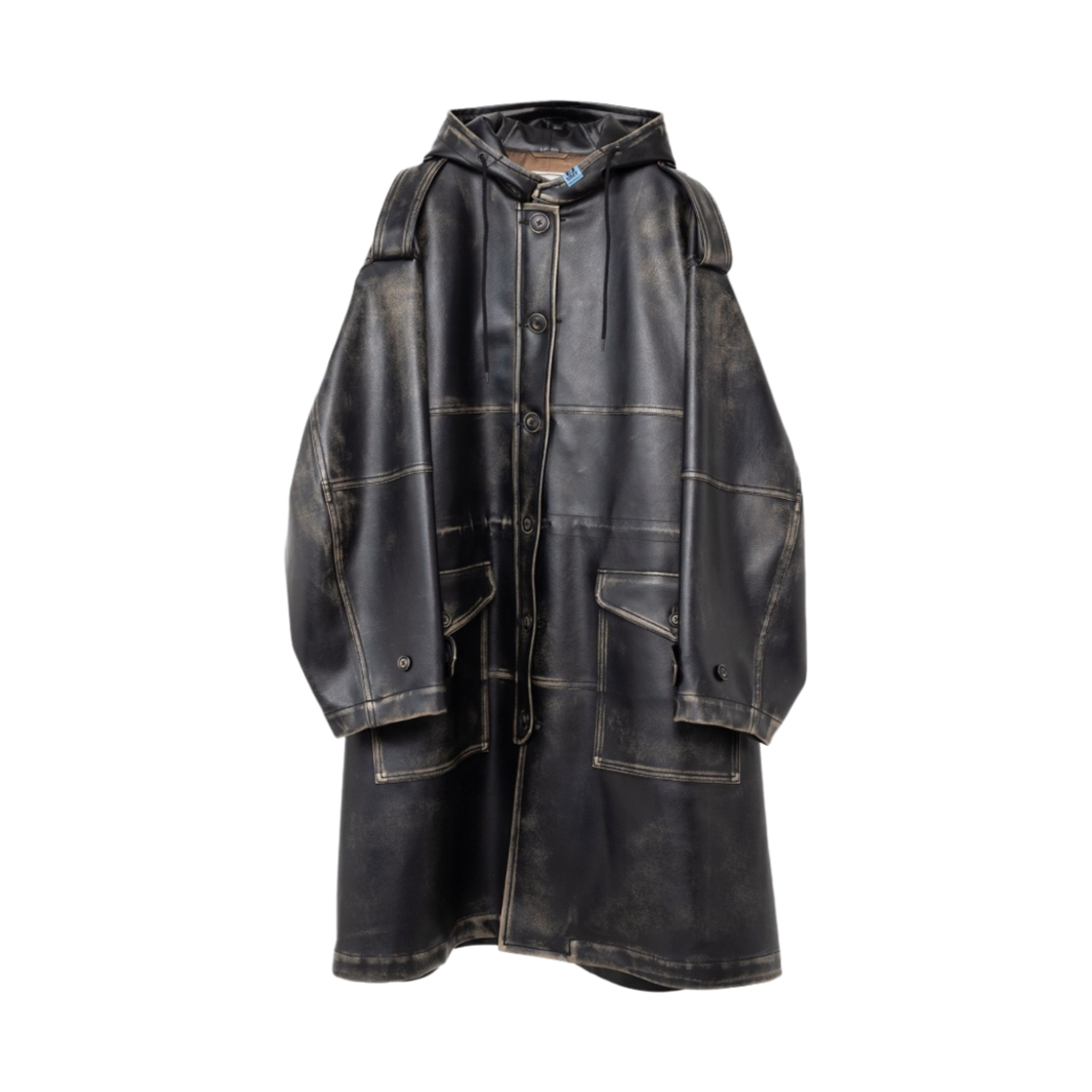 메종 미하라 야스히로 신세틱 레더 코트 블랙(Maison Mihara Yasuhiro Synthetic Leather Coat Black) - 1
