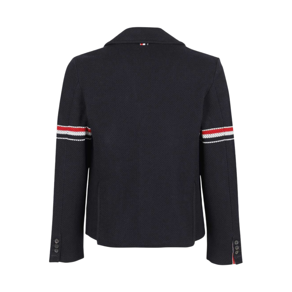 톰브라운 텍스쳐드 자카드 스트라이프 암밴드 자켓 네이비(Thom Browne Textured Jacquard Stripe Armband Jacket Navy) - 2