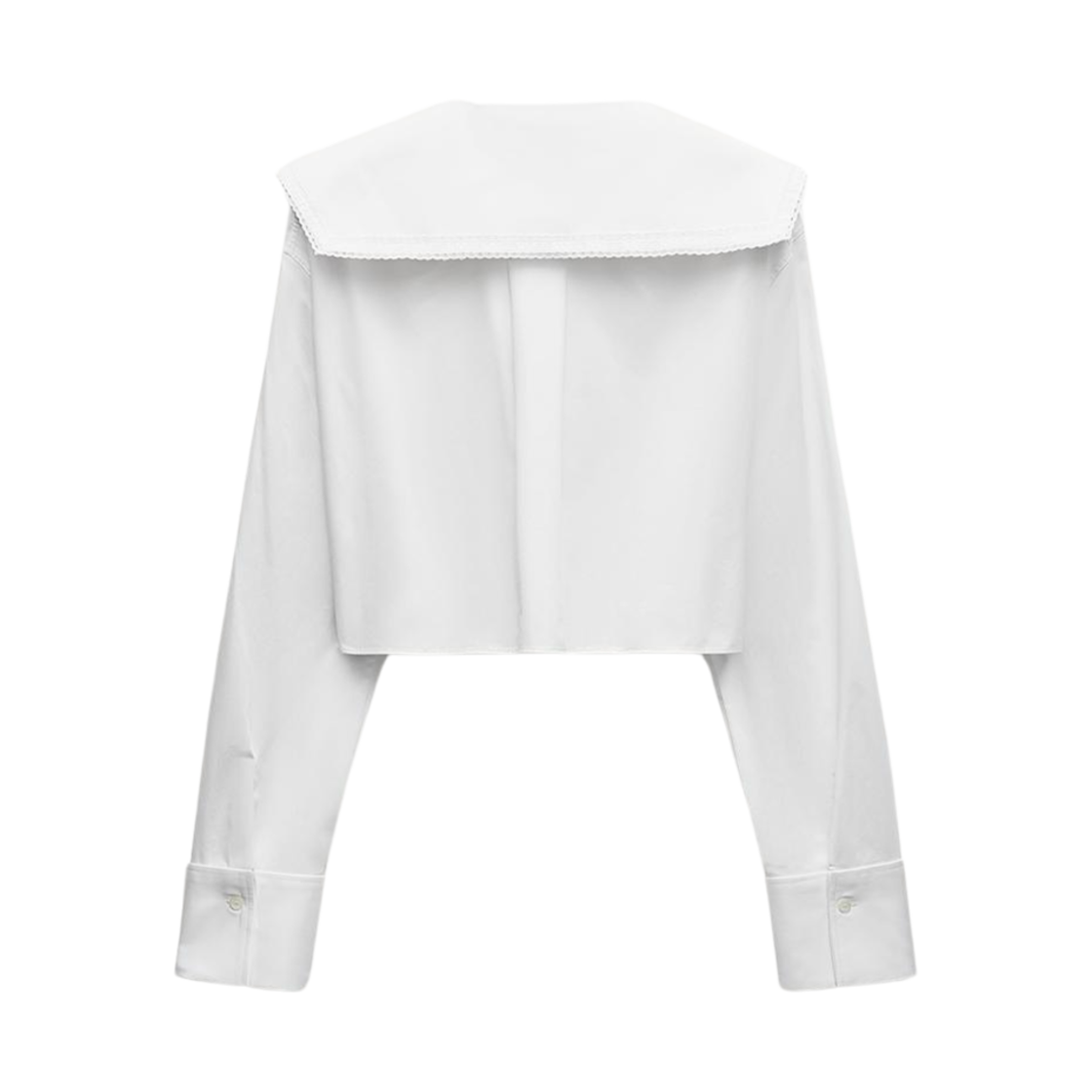 (W) 자라 크롭 피터 팬 칼라 셔츠 화이트((W) Zara Crop Peter Pan Collar Shirt White) - 2