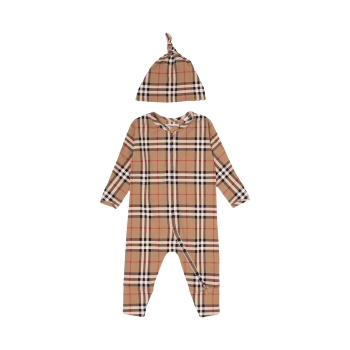 8070270 (Baby) Burberry Check Crewneck Two Piece Set Archive Beige