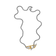 Diesel Dx1378 Two-Tone Stainless Steel Choker Necklace Silver