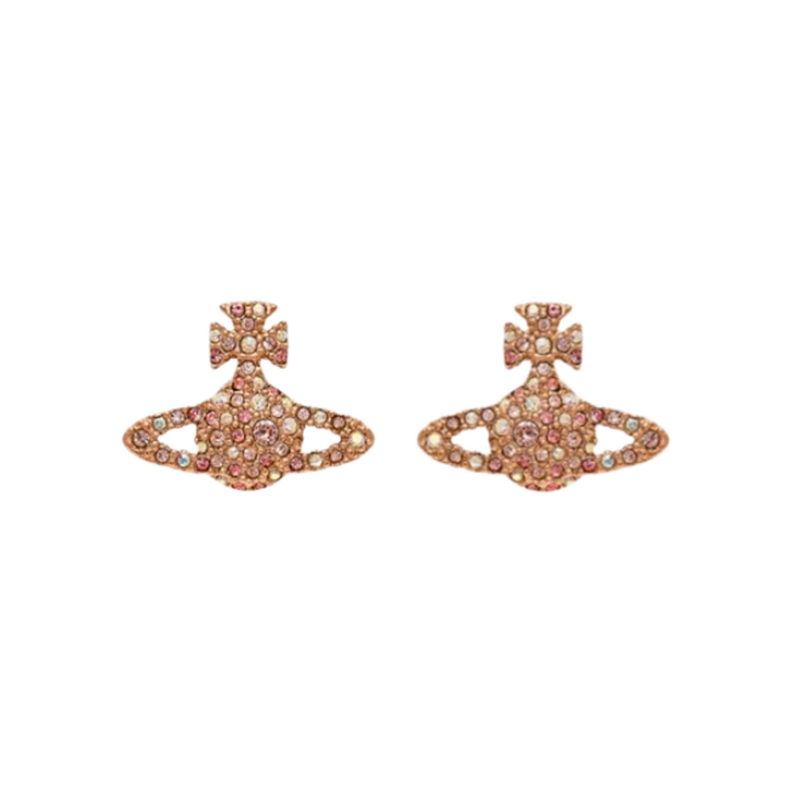 (W) 비비안 웨스트우드 그레이스 바스 릴리프 스터드 이어링 핑크 골드((W) Vivienne Westwood Grace Bas Relief Stud Earrings Pink Gold) - 1
