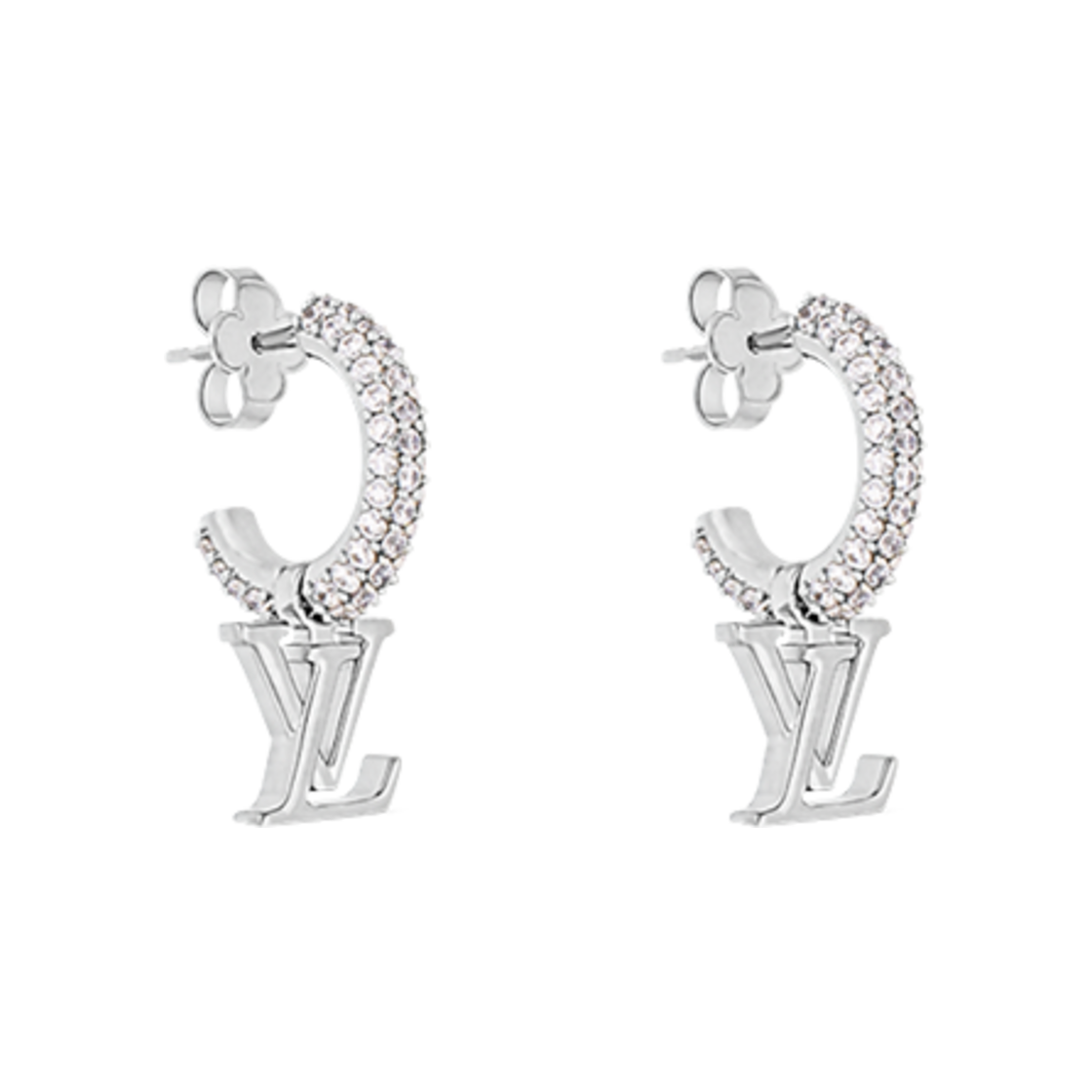 (W) 루이비통 LV 아이코닉 이어링 S00 실버((W) Louis Vuitton LV Iconic Earrings S00 Silver) - 2