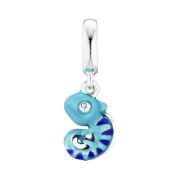 (W) Pandora Color-Changing Chameleon Dangle Charm Sterling Silver Blue