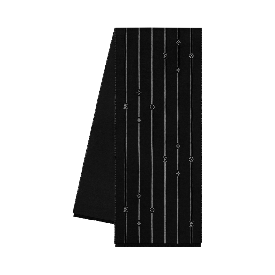 M77189 Louis Vuitton Monogram Stripes Muffler Black