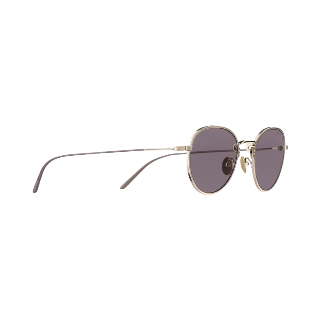 프라다 아이웨어 컬렉션 선글라스 모브 렌즈 샤이니 페일 골드 티타늄(Prada Eyewear Collection Sunglasses Mauve Lenses Shiny Pale Gold Titanium) - 2