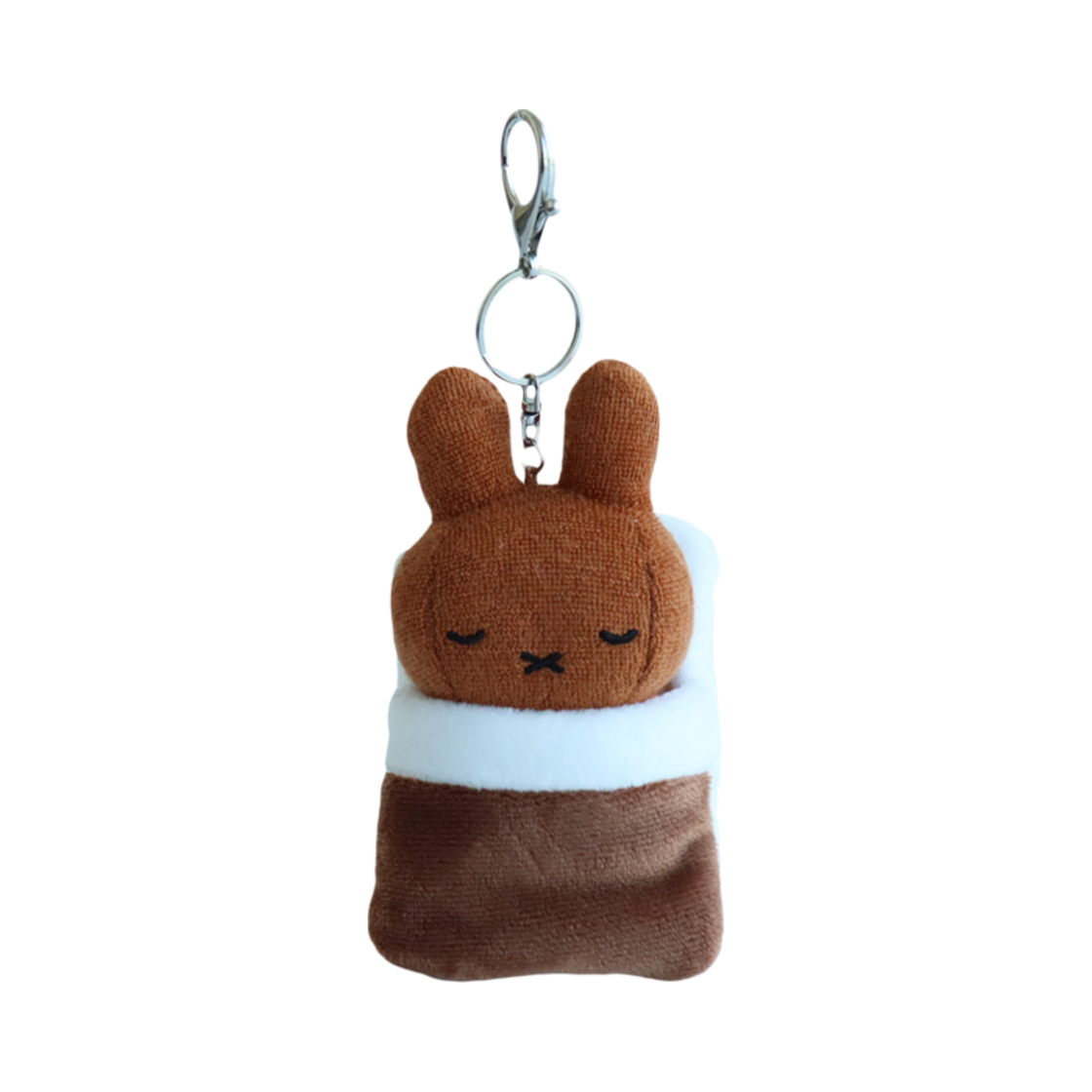 매니어리틀 이불 덮은 미피 키링인형 브라운(Many a Little Blanketed Miffy Key Ring Brown)