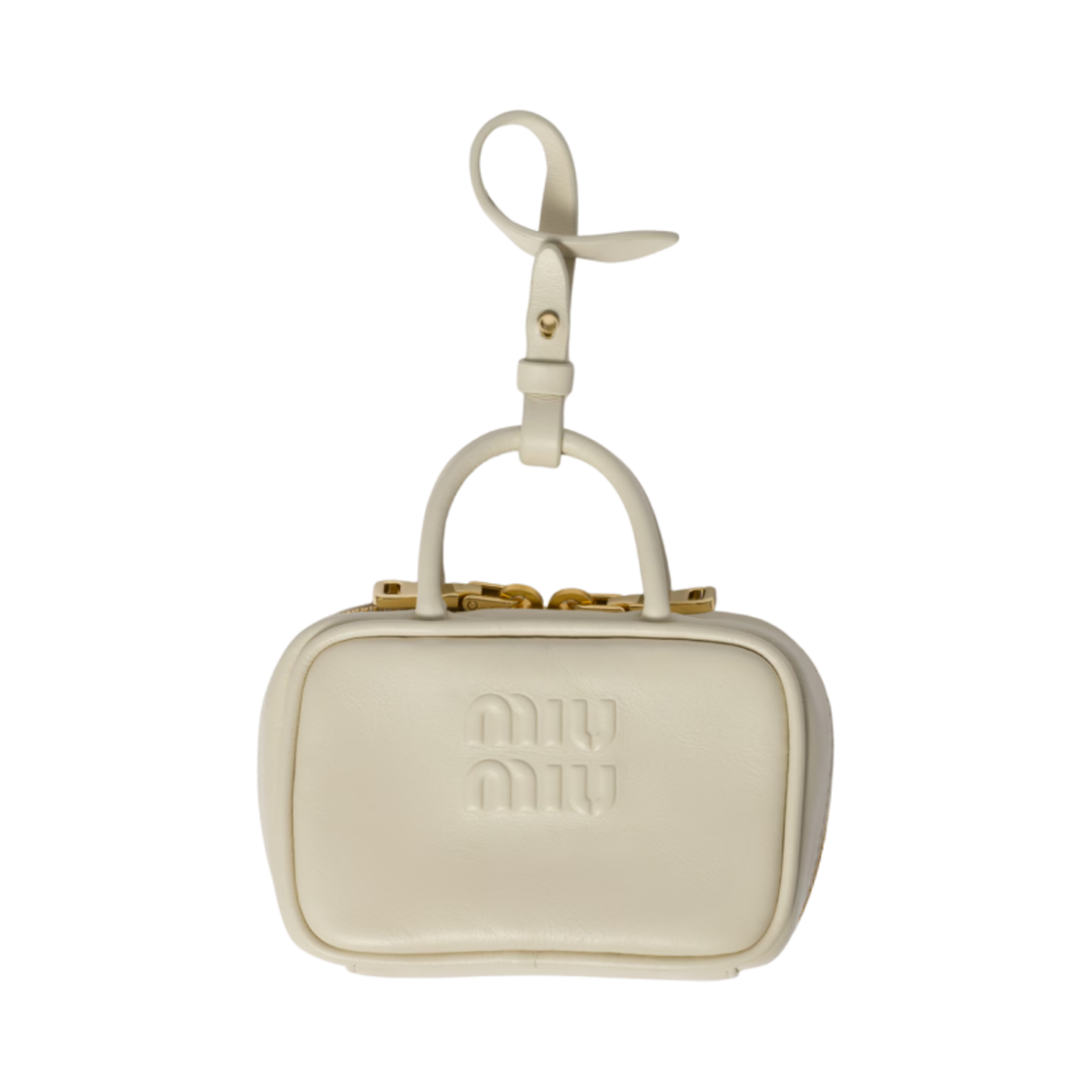 5NR036-AF8W-F0K74 Miu Miu Leather Trick Chalk White