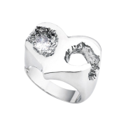 Sentiments No.307 Heart Meteor Ring Silver