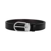 Montblanc Horseshoe Buckle 30mm Reversible Leather Belt Black Brown