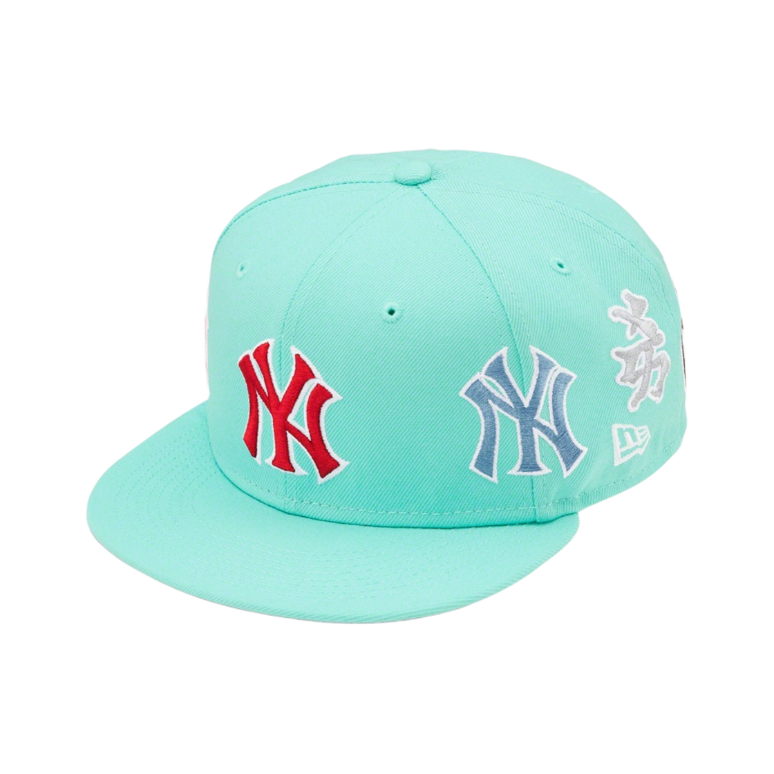 슈프림 x 뉴욕 양키스 간지 뉴에라 라이트 아쿠아 - 22FW(Supreme x New York Yankees Kanji New Era Light Aqua - 22FW) - 1