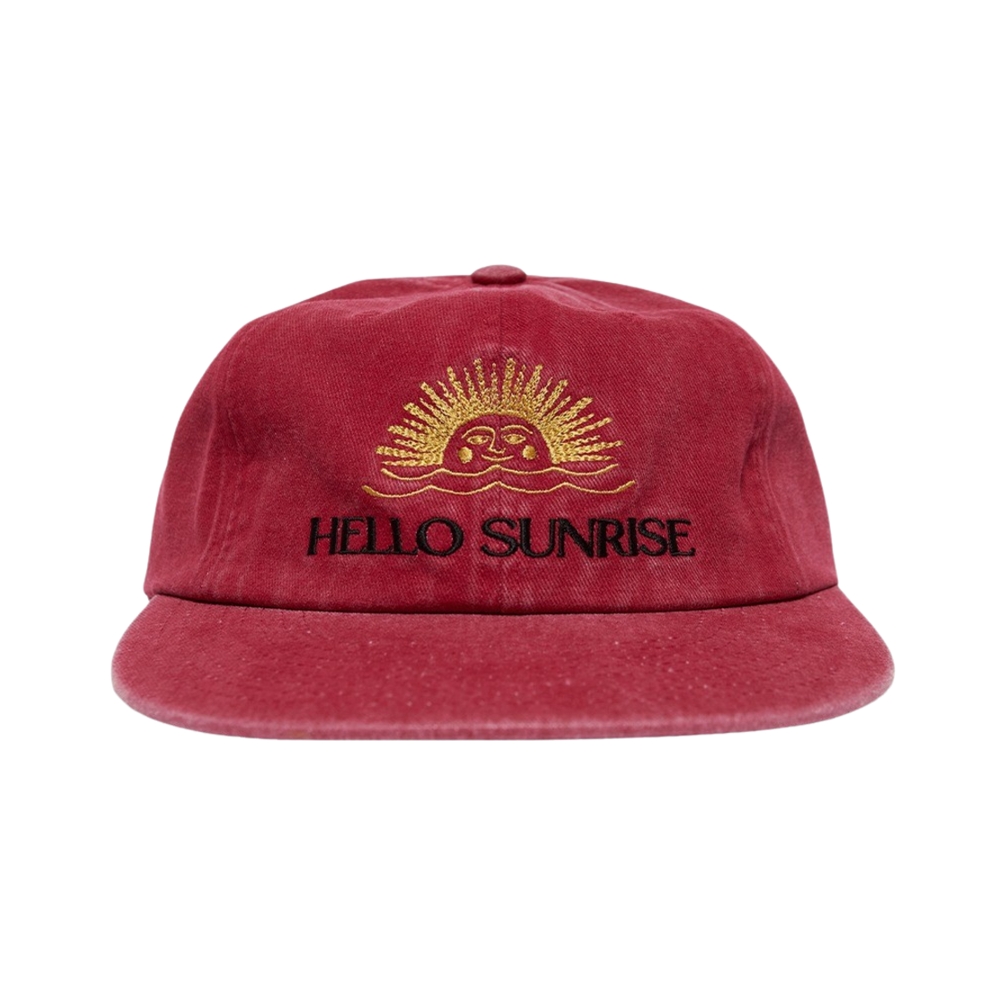 헬로선라이즈 워시드 투톤 로고 6패널 캡 빈티지 레드(Hello Sunrise Washed Two Tone Logo 6Panel Cap Vintage Red)