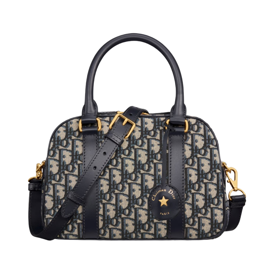 디올 라지 디바이브 볼링 백 오블리크 자카드 블루(Dior Large D-Vibe Bowling Bag Oblique Jacquard Blue) - 3