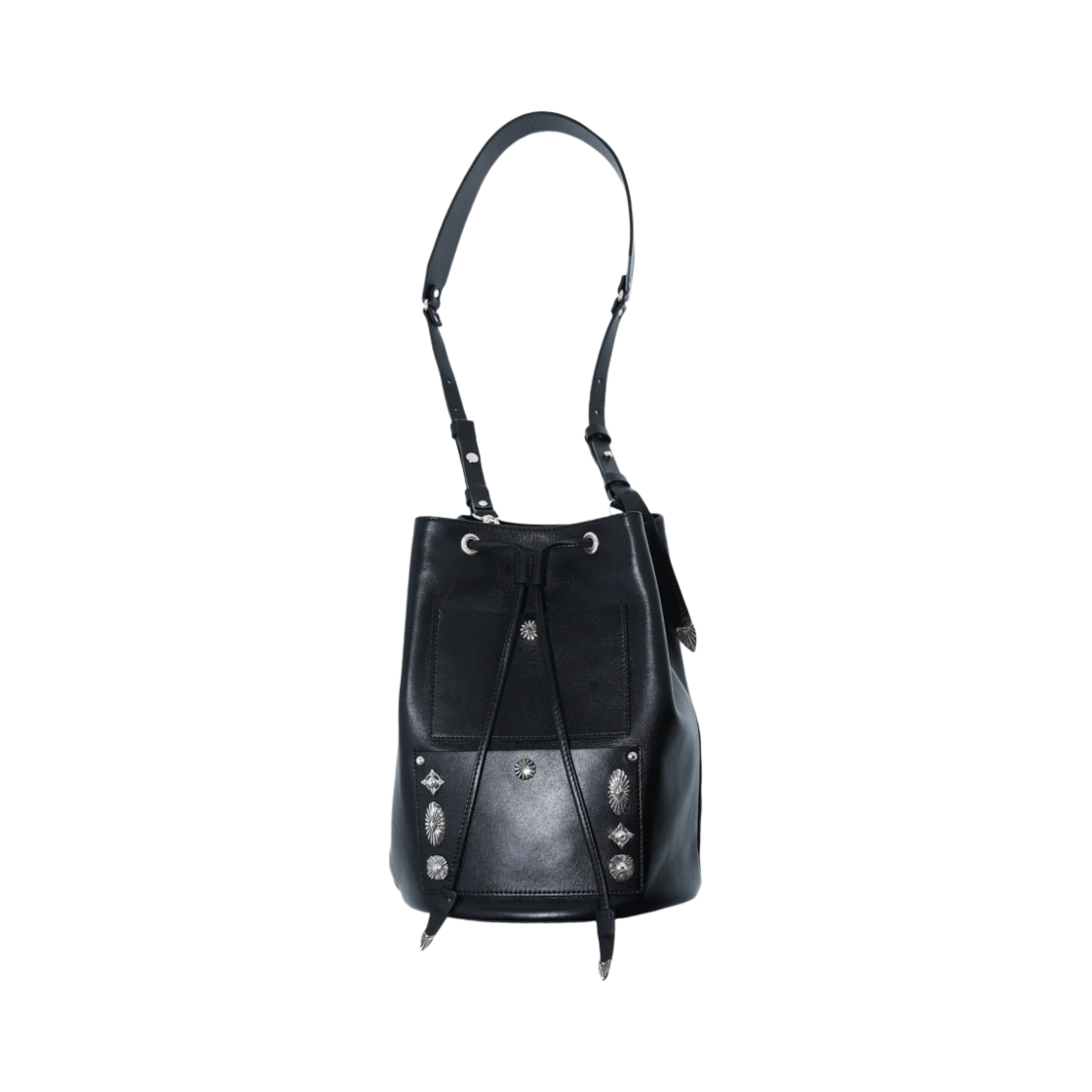 TZ32-AG931 Toga Archives Leather Drum Bag Black