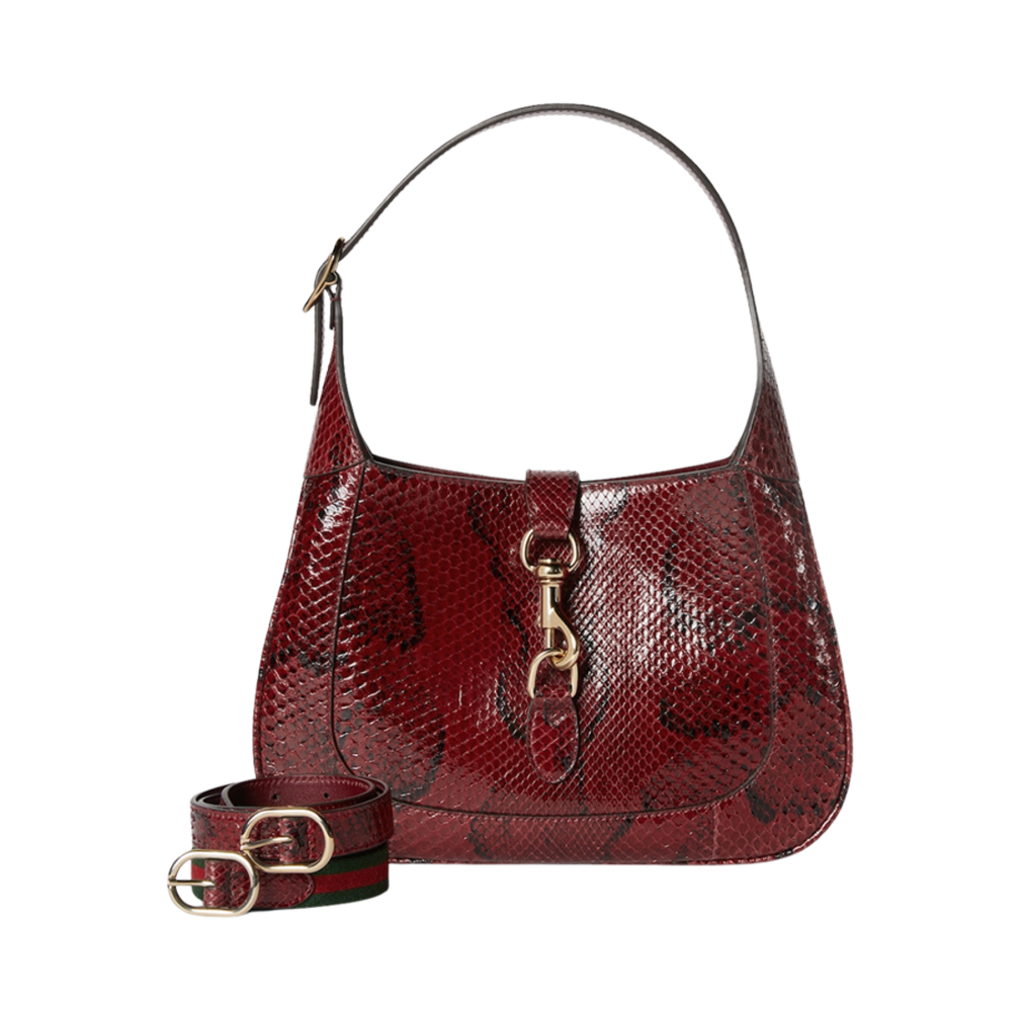 구찌 재키 파이썬 숄더백 구찌 로쏘 앙코라 레더(Gucci Jackie Python Shoulder Bag Gucci Rosso Ancora Leather) - 1