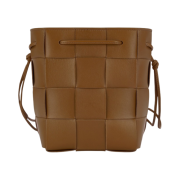 Bottega Veneta Small Leather Cassette Bucket Bag Camel