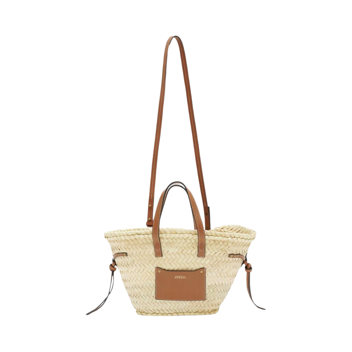 이자벨 마랑 카딕스 라피아 앤 레더 미니 베스킷백 내츄럴 꼬냑 - 24SS(Isabel Marant Cadix Raffia and Leather Mini Basket Bag Natural Cognac - 24SS) - 4
