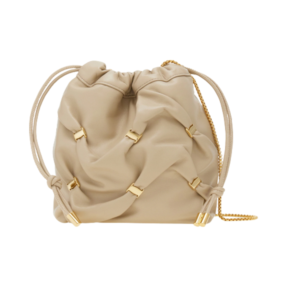 220838-780183 Ferragamo Vara Bow Mini Bucket Bag Stone