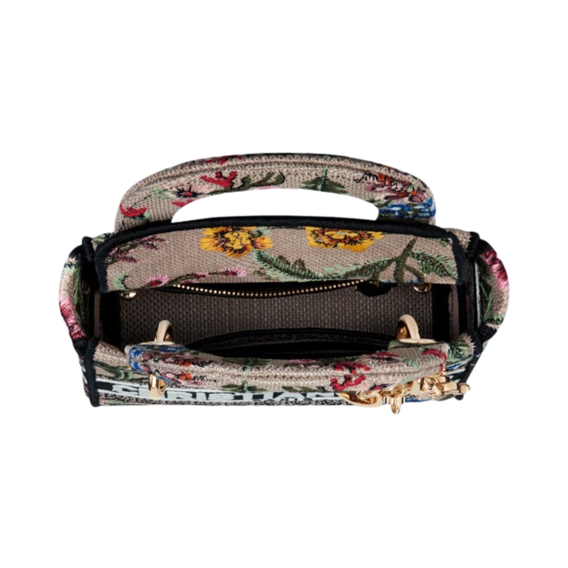 디올 레이디 디 라이트 미니백 핑크 멀티컬러 디올 쁘띠 플레르 자수(Dior Lady D-Lite Mini Bag Pink Multicolor Dior Petites Fleurs Embroidery) - 4