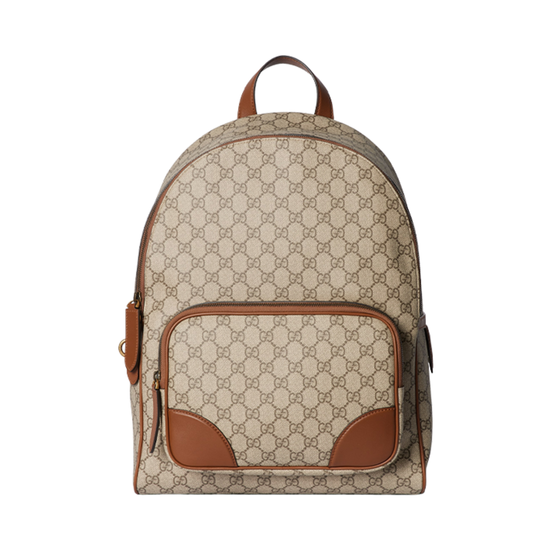 821159-FAED3-9786 Gucci GG Emblem Medium Backpack Beige Dark Brown