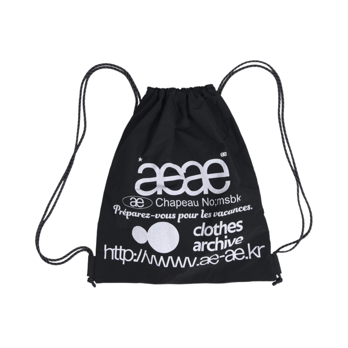 에이에이 웹 로고 짐 색 블랙(Aeae Web Logo Gym Sack Black)
