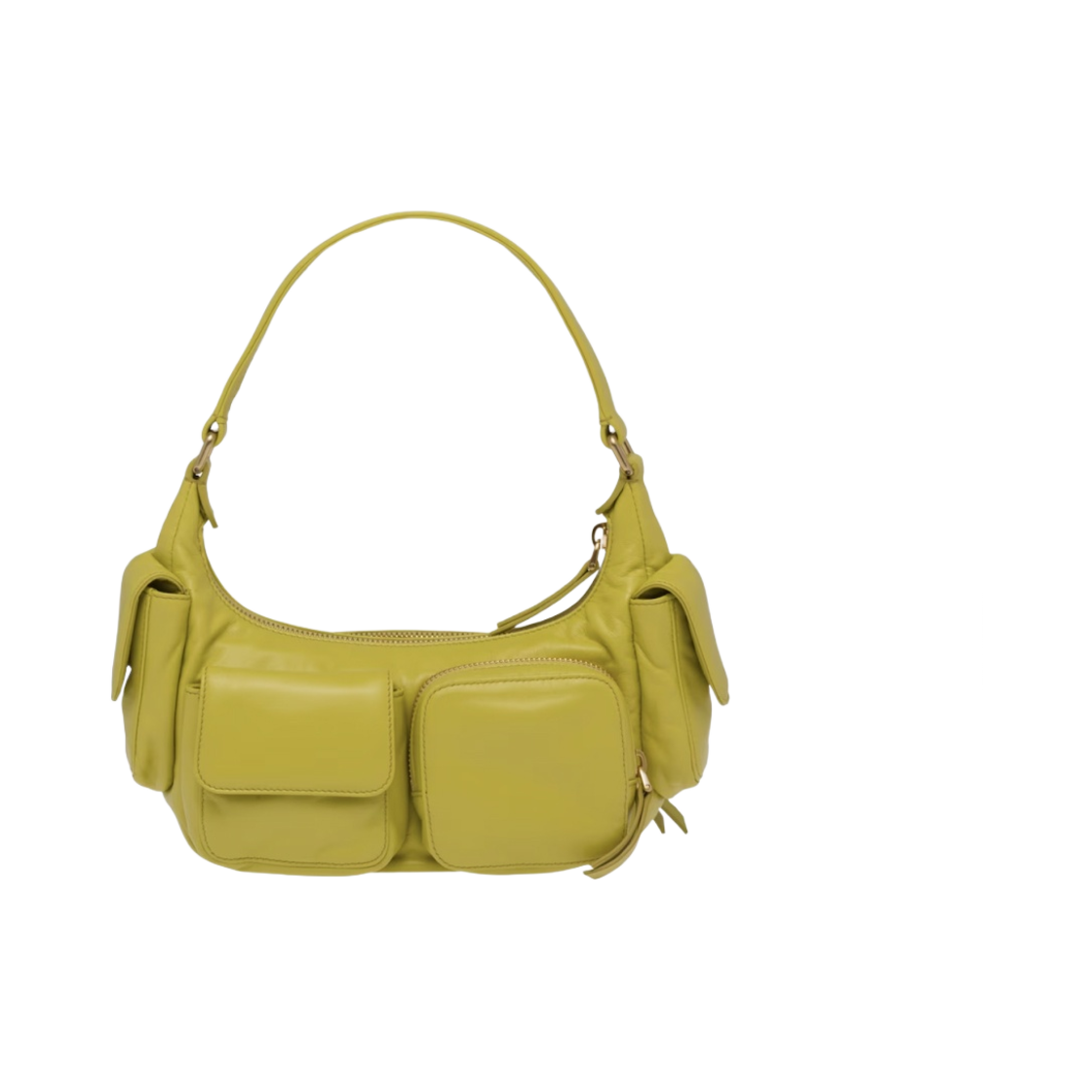 미우 미우 나파 레더 호보백 시트론 옐로우(Miu Miu Nappa Leather Hobo Bag Citron Yellow) - 2