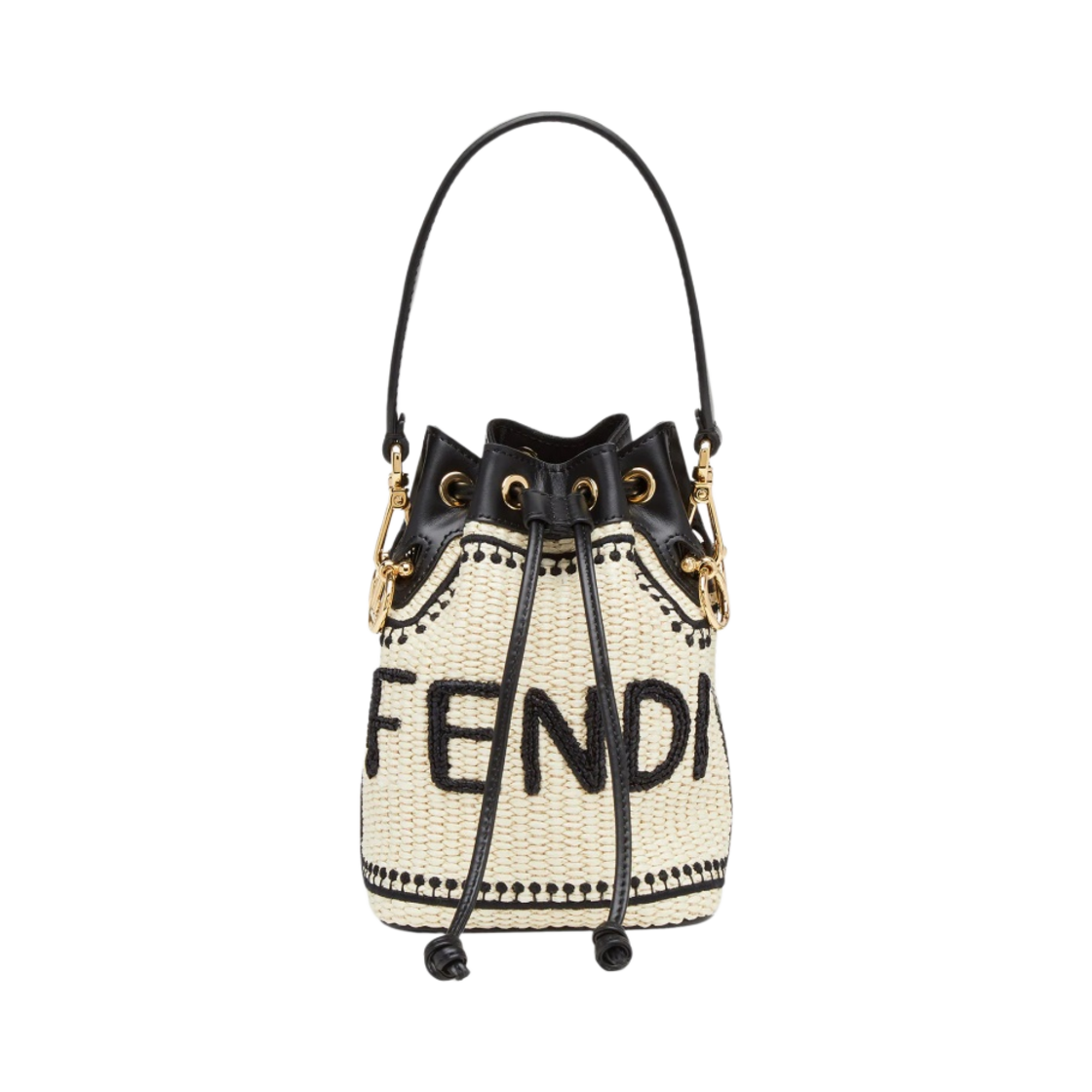 펜디 몬트레조 스트로우 미니백 블랙 내츄럴(Fendi Mon Tresor Straw Mini Bag Black Natural) - 1