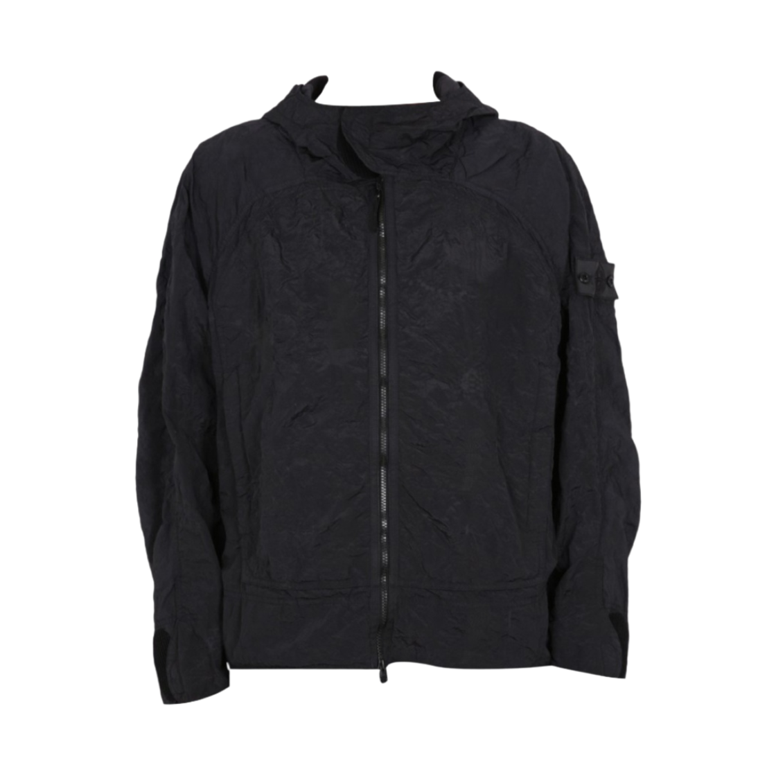 스톤 아일랜드 쉐도우 프로젝트 40426 나일론 메탈 에코닐 재생 나일론 와플 프린트 이펙트 TC 숏 파카 블랙 - 23SS(Stone Island Shadow Project 40426 Nylon Metal In Econyl Regenerated Nylon with Waffle Print Effect TC Short Parka Black - 23SS)