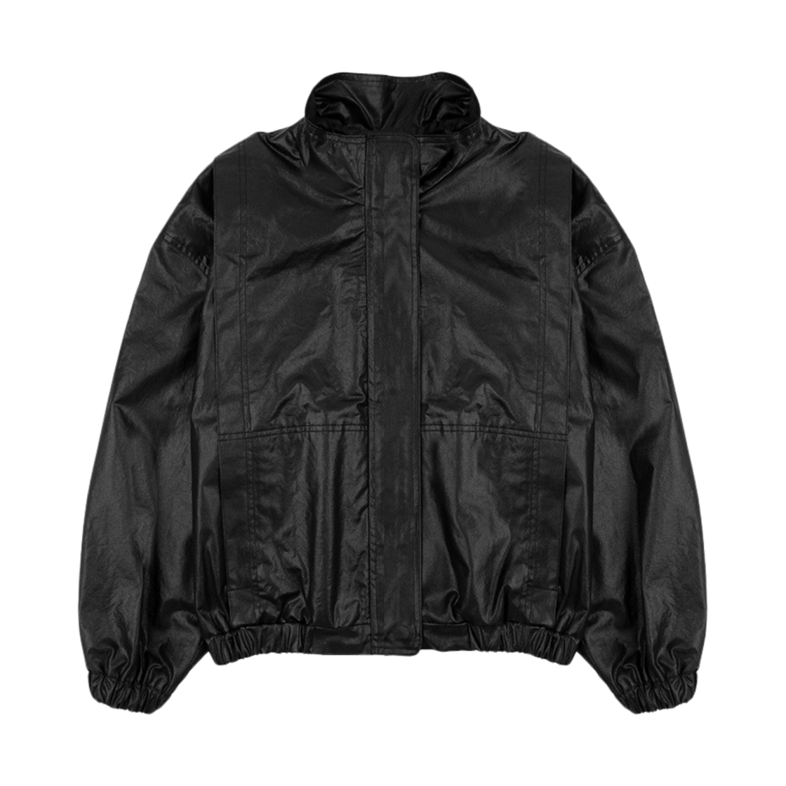 슬로우가먼츠 우먼 박시 코티드 블루종 블랙(Sllow Garments Women Boxy Coated Blouson Black) - 1