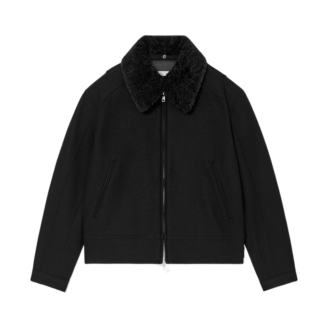 알렌느 디테쳐블 카라 울 크롭 자켓 블랙(Haleine Detachable Collar Wool Crop Jacket Black (VJ412)) - 1