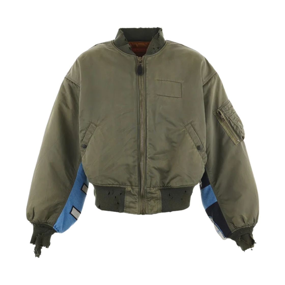YS1-0000-064 Saint Mxxxxxx Damage MA-1 Jacket Khaki - 24AW