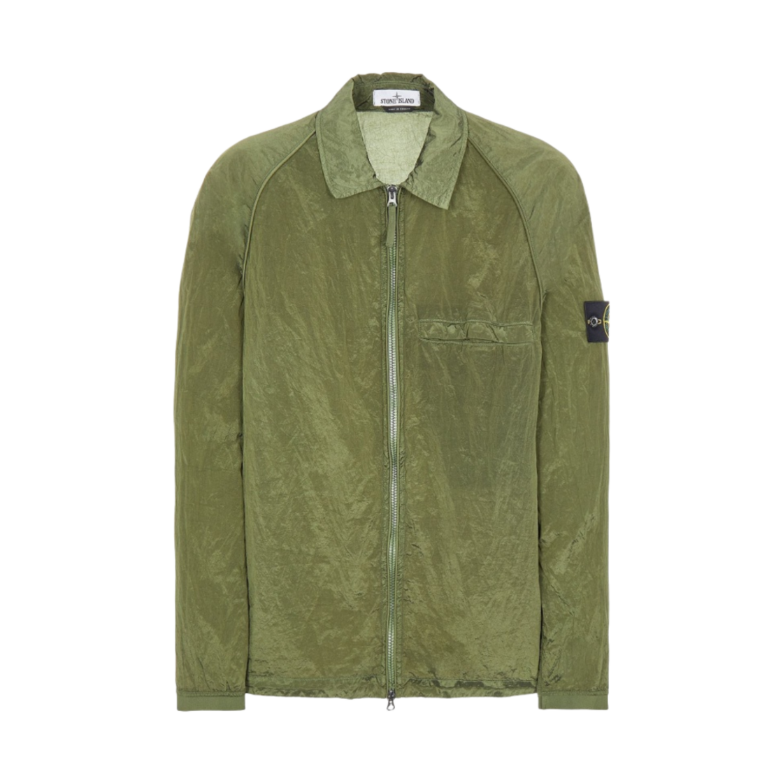 스톤 아일랜드 12321 나일론 메탈 가먼트 다이드 패커블 오버셔츠 올리브 그린 - 22SS(Stone Island 12321 Nylon Metal Garment Dyed Packable Overshirt Olive Green - 22SS)