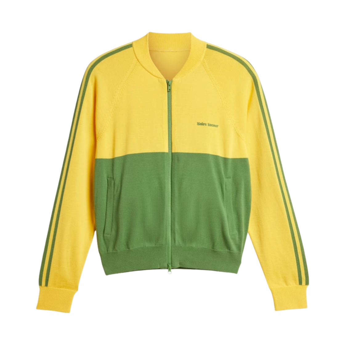 아디다스 x 웨일스 보너 뉴 니트 트랙탑 볼드 골드 - KR 사이즈(Adidas x Wales Bonner New Knit Track Top Bold Gold - KR Sizing)