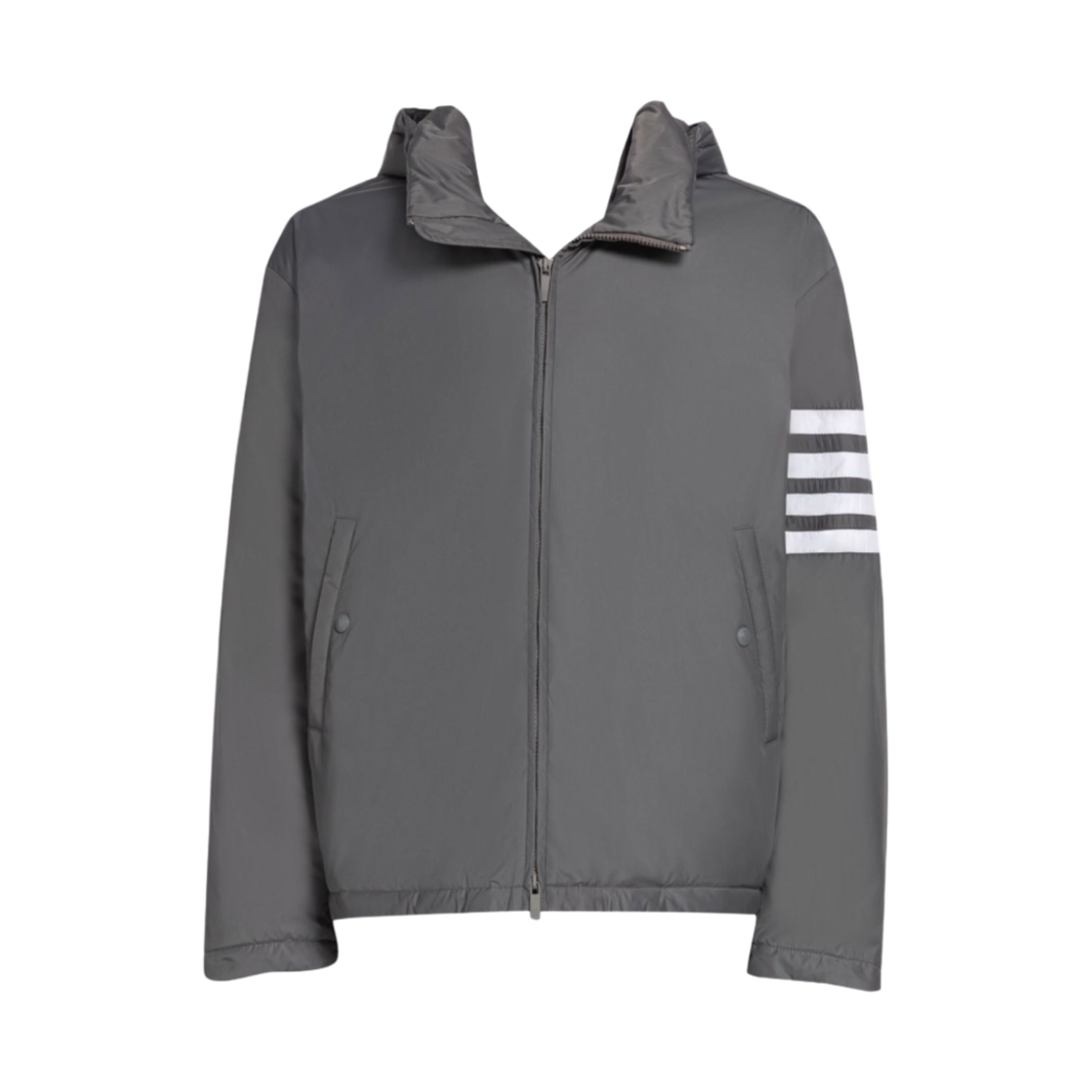 MJD102X-07259-035 Thom Browne Poly Twill 4-bar Down Filled Jacket Medium Grey