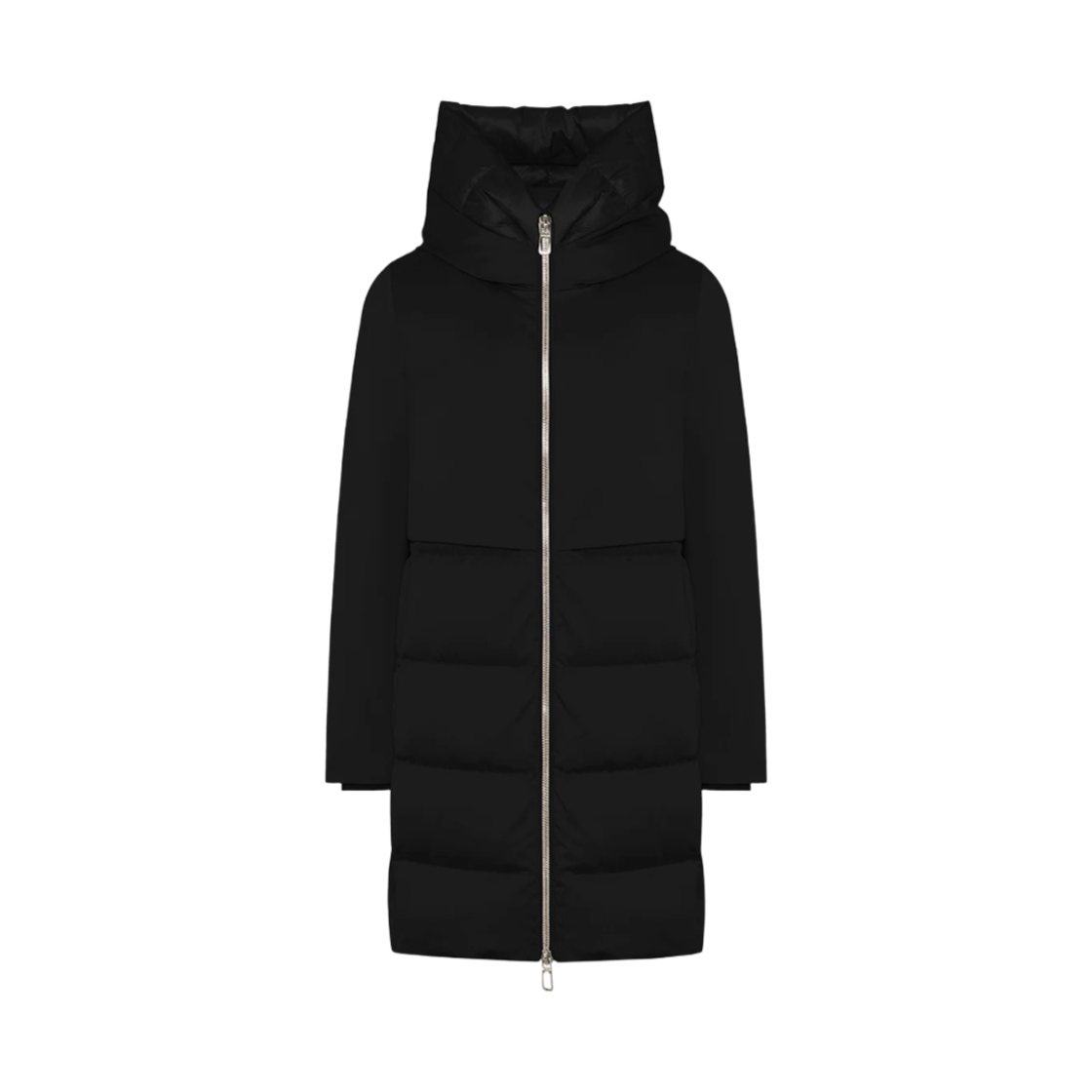 (W) 두노 테크니컬 새틴 벌룬 M 퀼티드 다운 자켓 블랙((W) Duno Ballon M Quilted Down Jacket in Technical Satin Black)
