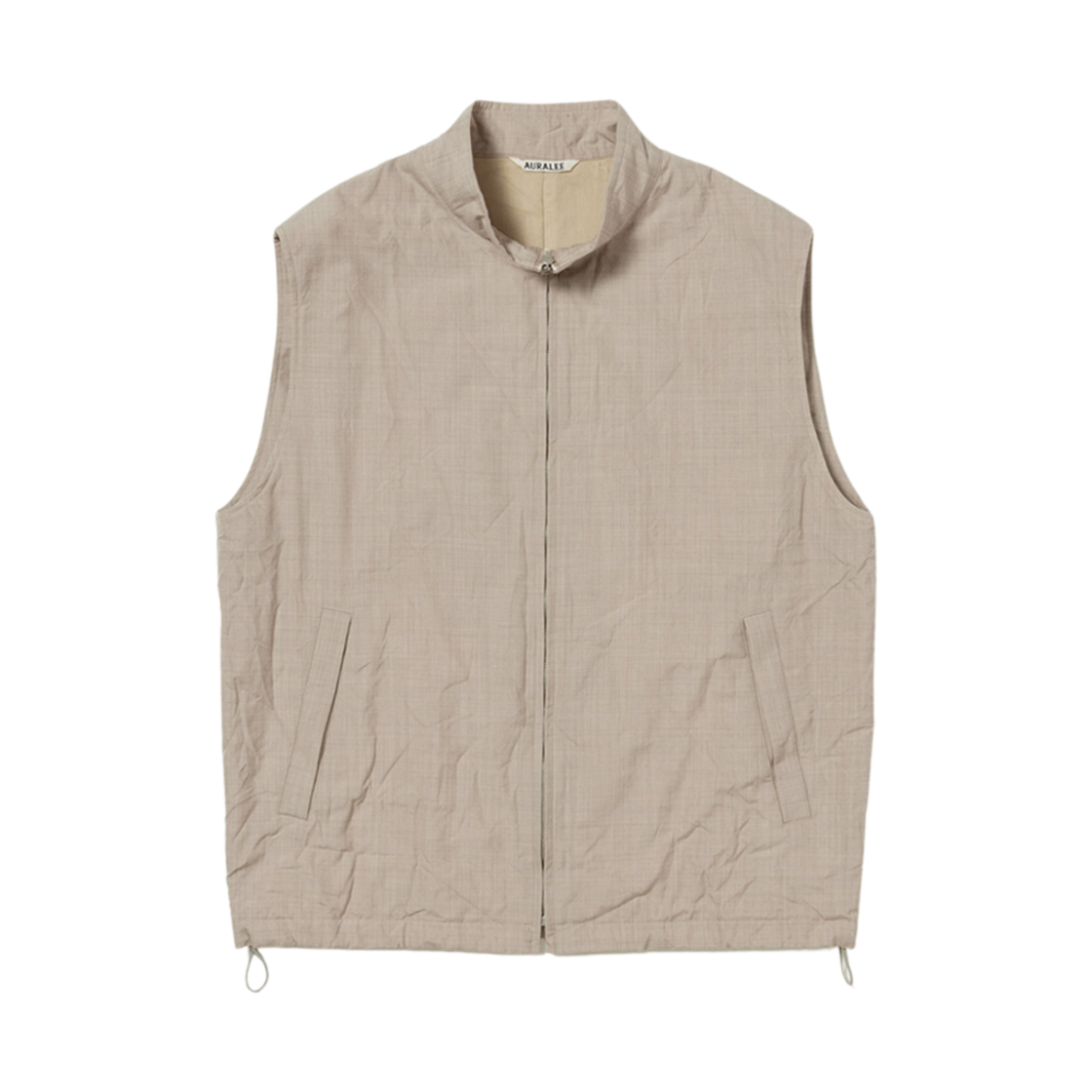 A24SV02WP Auralee High Count Wool Poplin Vest Top Beige