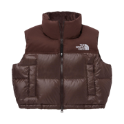 (W) The North Face White Label Novelty Nuptse Down Vest Brown