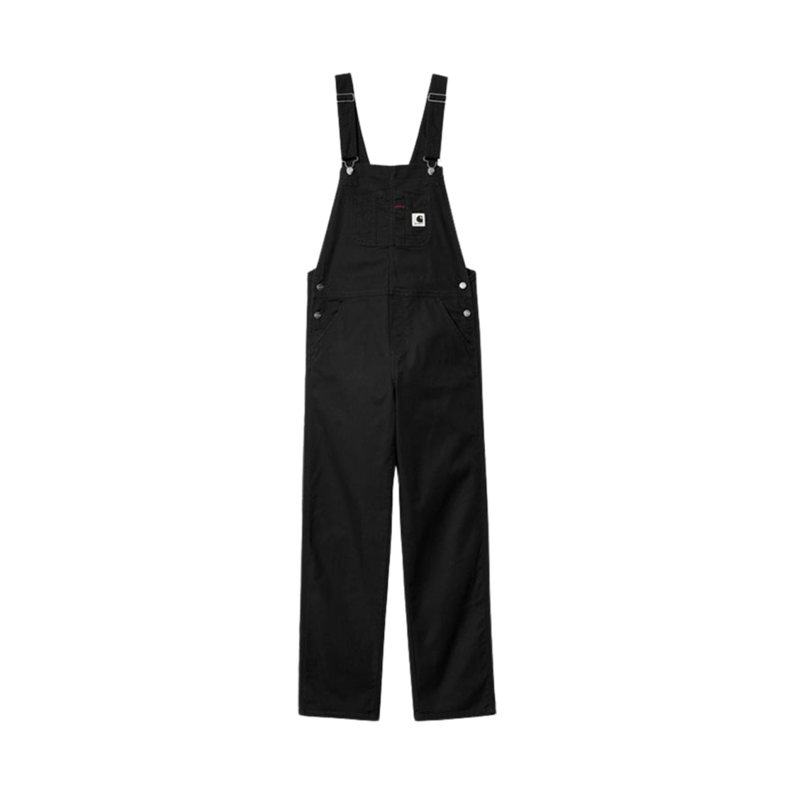 (W) 칼하트 WIP 허버드 캔버스 빕 오버롤 스트레이트 블랙