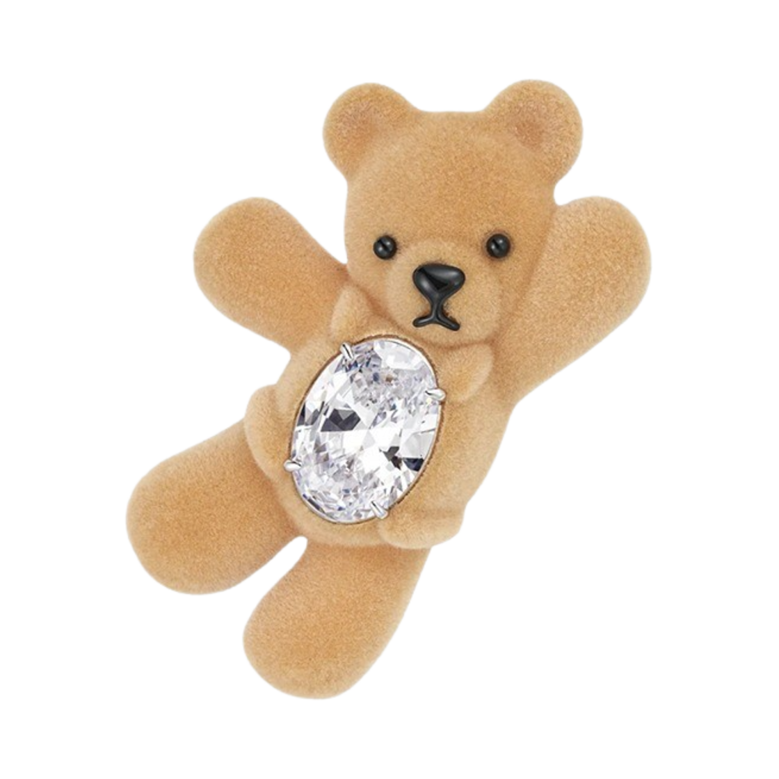위민 그리팅 플록 베어 헤어 클립 브라운 라이트 - 24FW(Yvmin Greeting Flocked Bear Hair Clip Brown Right - 24FW) - 1