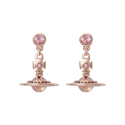 (W) Vivienne Westwood New Petite Orb Earrings Pink Gold
