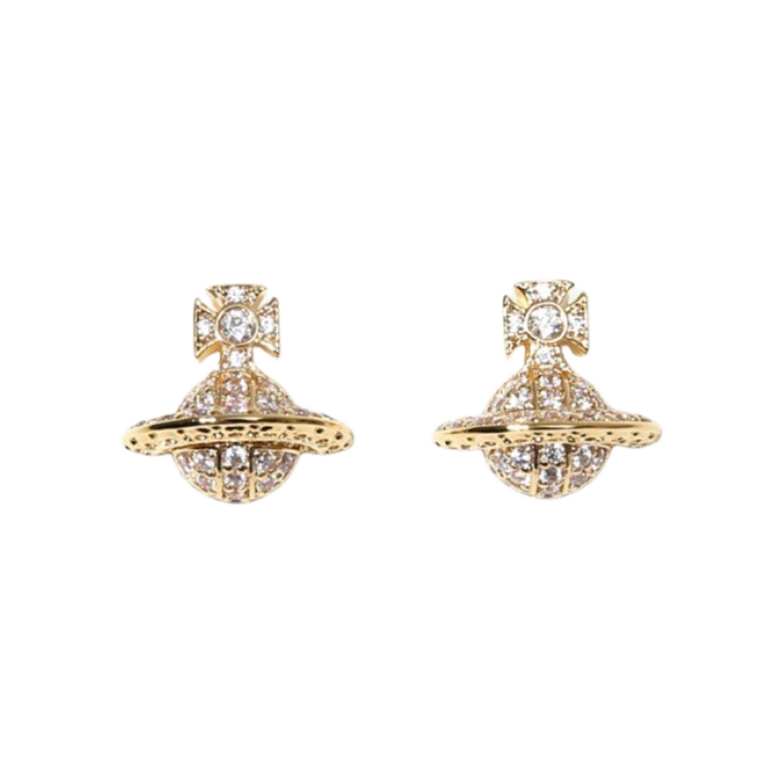 6201032Y-02R102 Vivienne Westwood Carmela Earrings Gold White