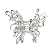 (W) Yvmin Ripple Liquefied Metal Butterfly Hair Claw Clip Silver