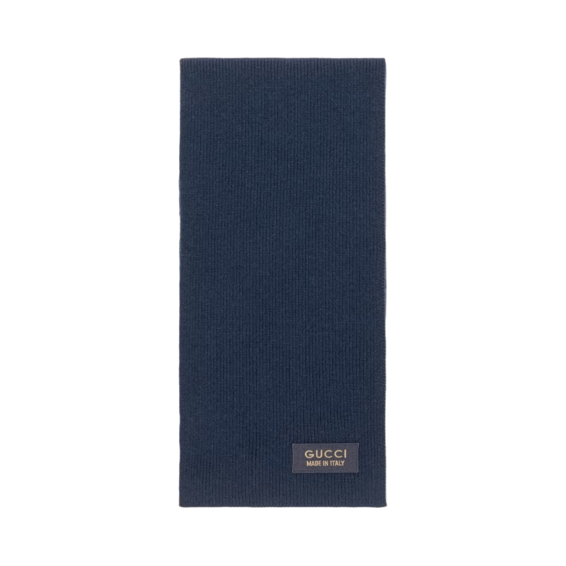 773766-4G200-4100 Gucci Rib Knit Wool Muffler Dark Blue