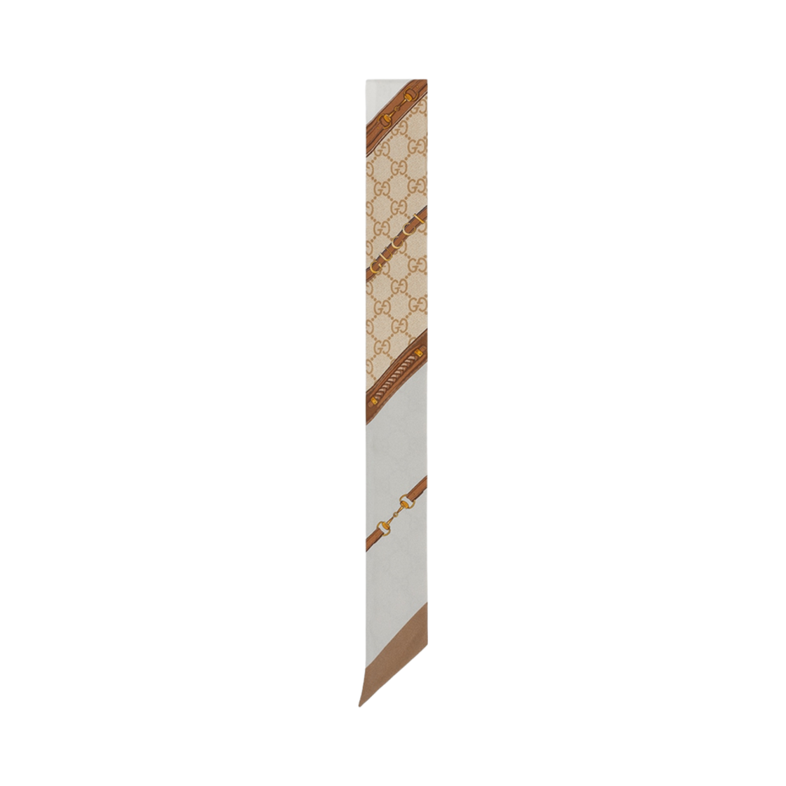 791008-3G001-2279 (W) Gucci Heritage Print Silk Neck Bow Beige Ivory