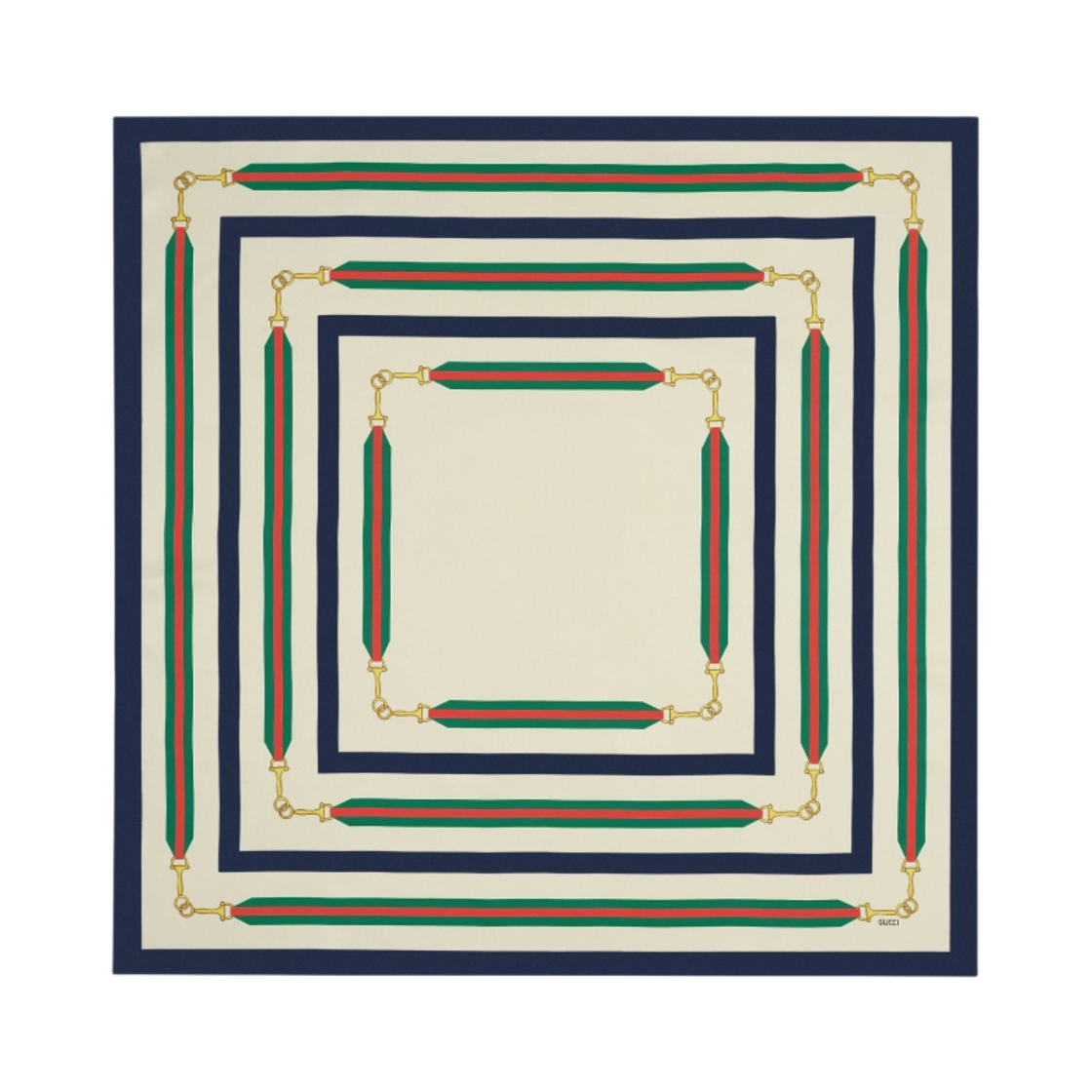 626781-3G001-9200 (W) Gucci Interlocking G Horsebit Silk Scarf Ivory