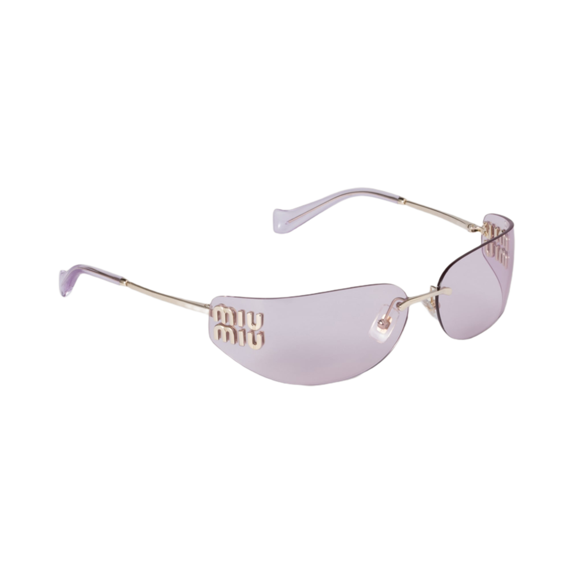 SMUA51-EZVN-FE90O (W) Miu Miu Logo Sunglasses Light Pink Lenses