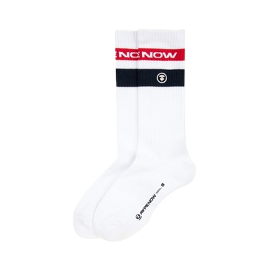 에이프 나우 삭스 화이트 레드 - 25SS(AAPE Now Socks White Red - 25SS)