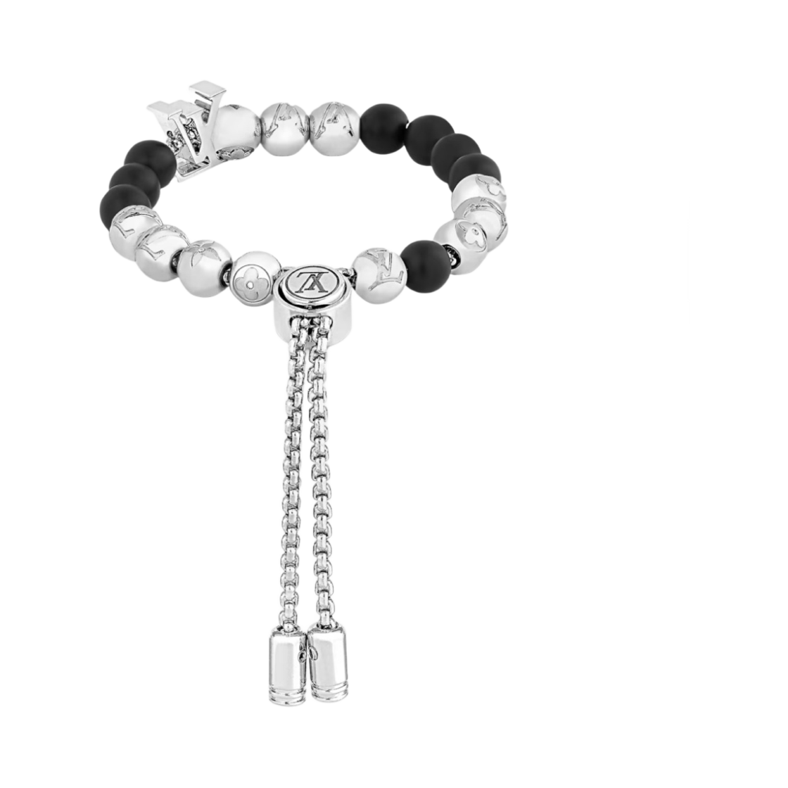 루이비통 모노그램 비즈 브레이슬릿 실버 블랙(Louis Vuitton Monogram Beads Bracelet Silver Black) - 1